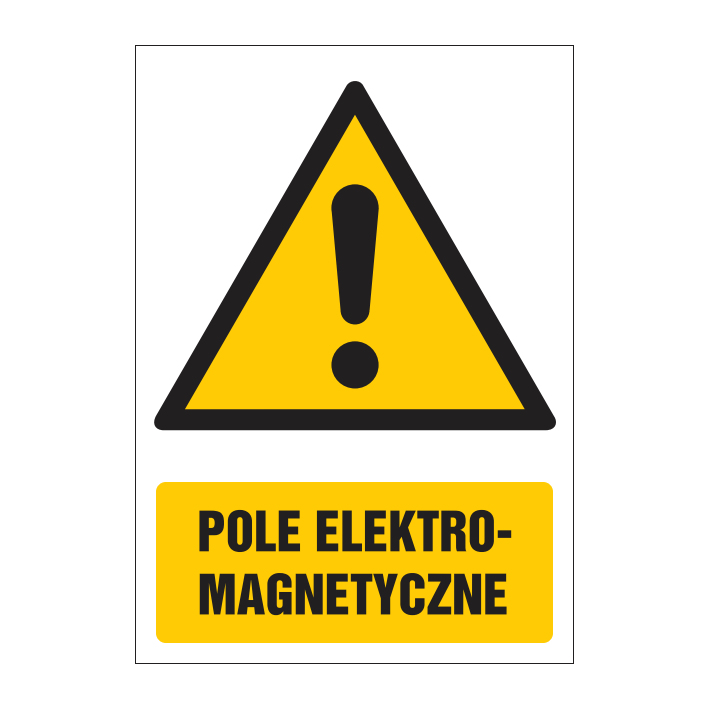 Znak ostrzegawczy uwaga pole elektromagnetyczne