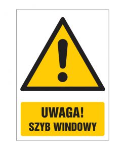 Znak ostrzegawczy Uwaga szyb windowy