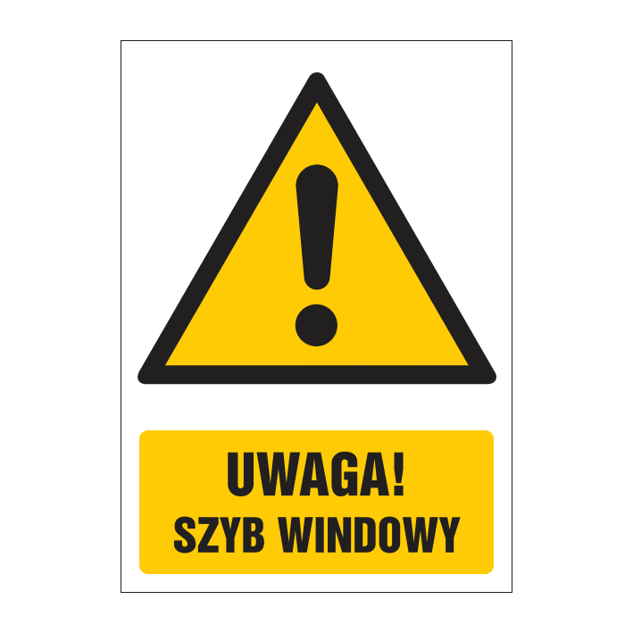 Znak ostrzegawczy Uwaga szyb windowy