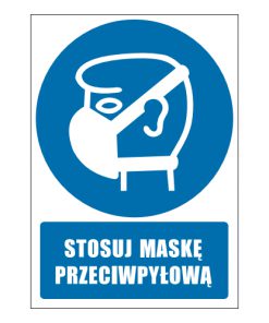 tabliczki znaki nakazu ZN-18 Stosuj maskę przeciwpyłową