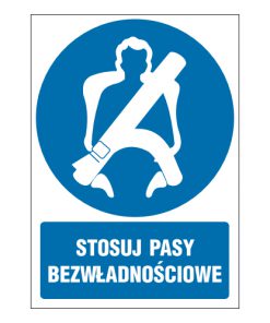 tabliczki znaki nakazu ZN-24 Stosuj pasy bezwładnościowe