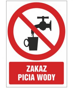 Znak zakazu zakaz picia wody