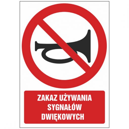 Znak zakazu ZZ-21 - Zakaz używania sygnałów dźwiękowych