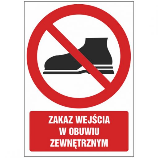 Znak zakazu ZZ-23 - Zakaz wejścia w obuwiu zewnętrznym
