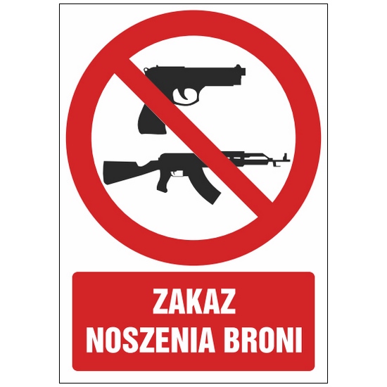 Znak zakazu ZZ-26 - Zakaz noszenia broni