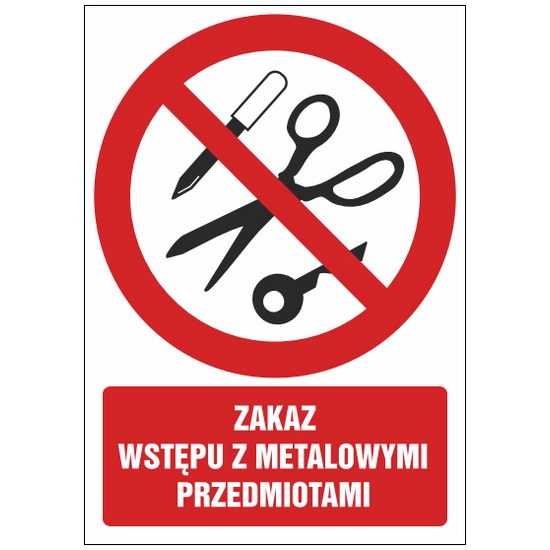Znak zakazu ZZ-59 - Zakaz wstępu z metalowymi przedmiotami