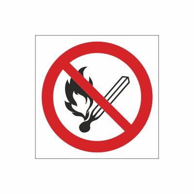 tabliczki znaki przeciwpożarowe PP-02 Zakaz używania otwartego ognia