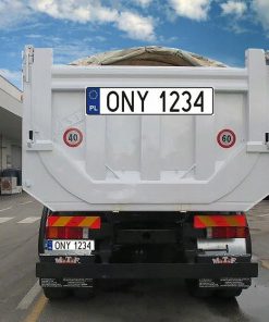 Duża naklejka tablica rejestracyjna na samochód ciężarowy naczepę