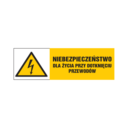 tabliczki znaki elektryczne ZTE - 108 Niebezpieczeństwo dla życia przy dotknięciu przewodów