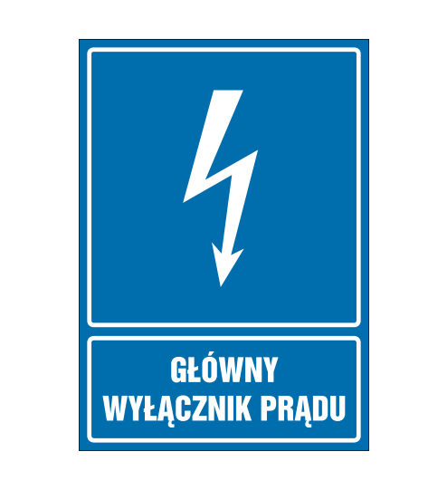tabliczki znaki elektryczneZTE - 152 Główny wyłącznik prądu