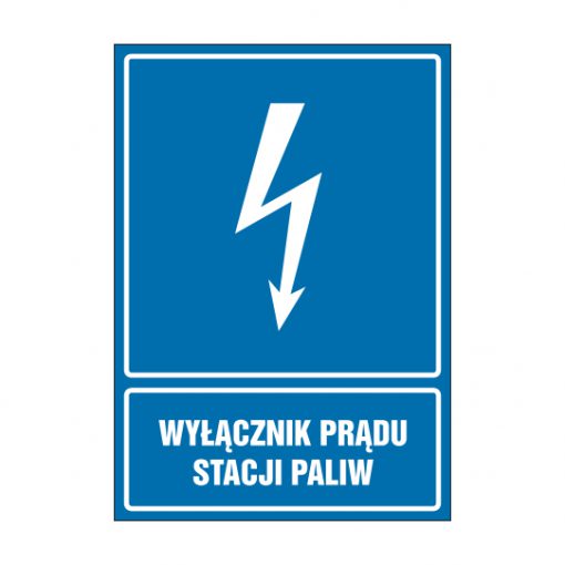 tabliczki znaki elektryczne ZTE - 157 Wyłącznik prądu stacji paliw