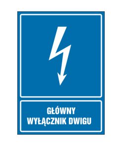 tabliczki znaki elektryczneZTE - 160 Główny wyłącznik dźwigu