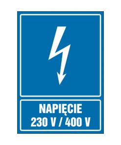 tabliczki znaki elektryczne ZTE - 161 Napięcie 230v400V