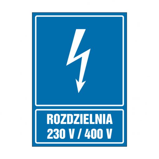 tabliczki znaki elektryczne ZTE - 165 Rozdzielnia 230v400v