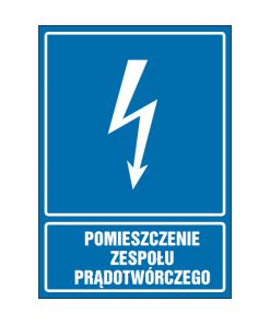 tabliczki znaki elektryczne ZTE - 172 Pomieszczenie zespołu prądotwórczego