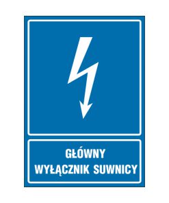 tabliczki znaki elektryczne ZTE - 175 Główny wyłącznik suwnicy