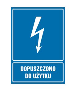 tabliczki znaki elektryczne ZTE - 154 Dopuszczono do użytku