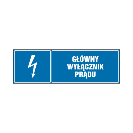 tabliczki znaki elektryczneZTE - 52 Główny wyłącznik prądu