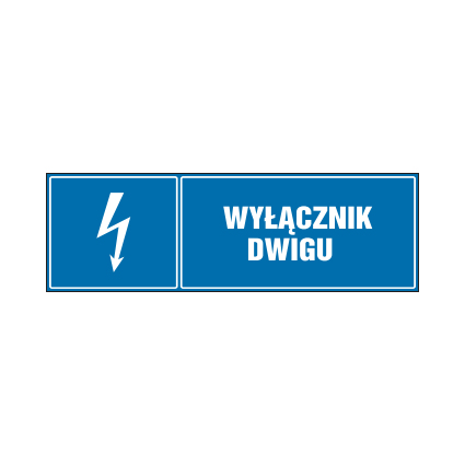 tabliczki znaki elektryczne ZTE - 63 Wyłącznik dźwigu