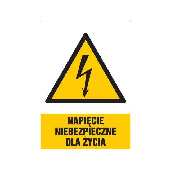 Tabliczki znaki elektryczne ZTE - 85 Napięcie niebezpieczne dla życia