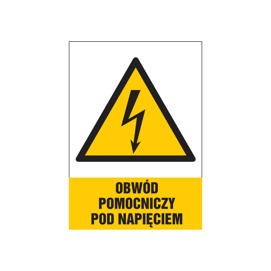 tabliczki znaki elektryczne ZTE - 93 Obwód pomocniczy pod napięciem