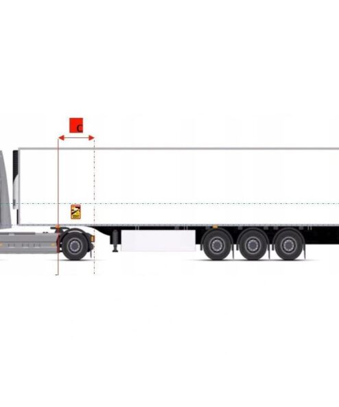 Oznaczenie martwego pola w pojazdach ciężarowych TIR