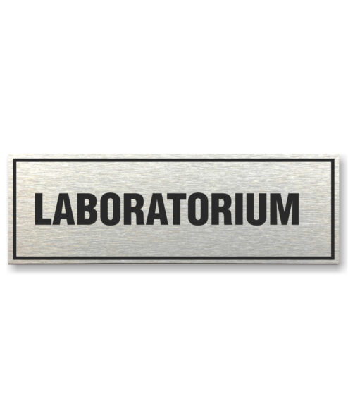 Tabliczka z aluminium szczotkowanego - laboratorium